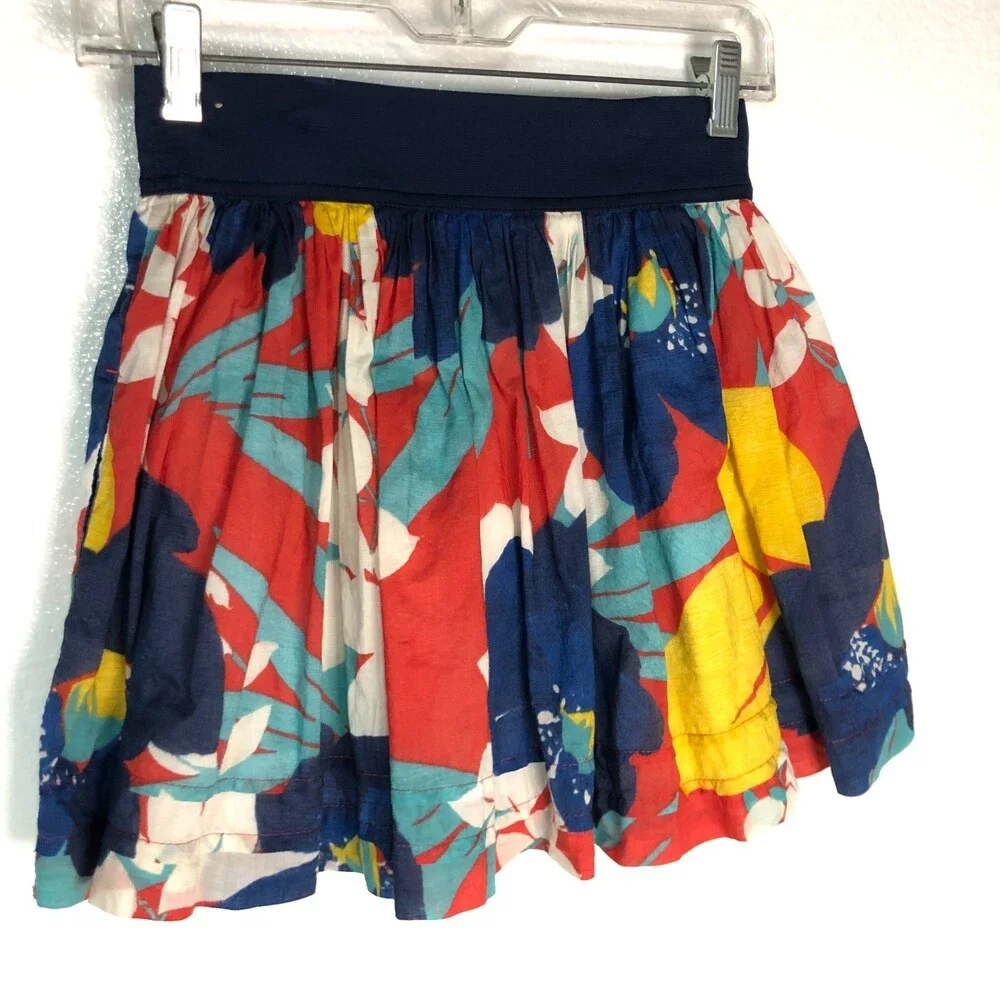 Hollister Juniors Floral Skirt Elastic Waist Size Small